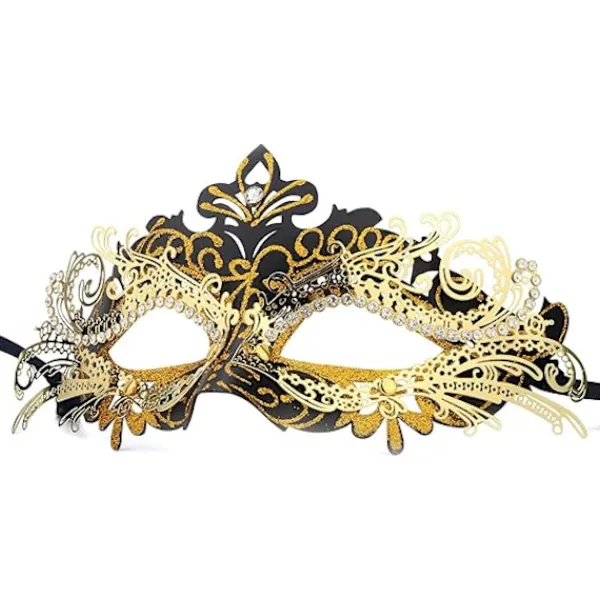 EURL Ocean Venetiansk mask (svart guld), för maskerad och kostym, för> Masker