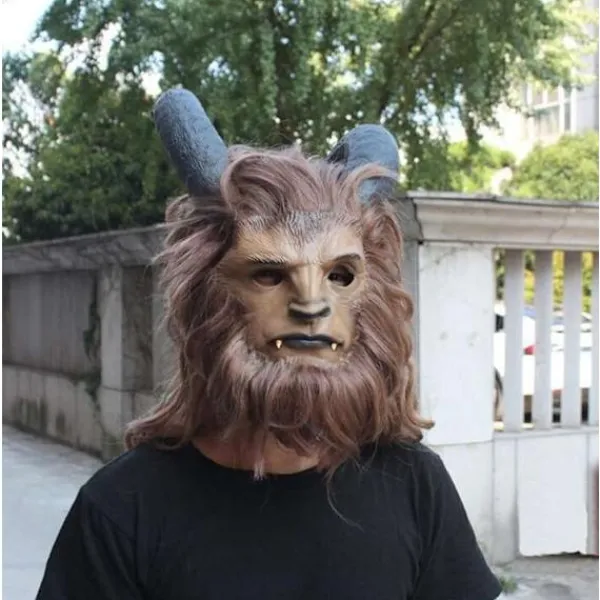 Odjursmask Odjurs Cosplay-mask med peruk för vuxna (TC) 53-63CM> Masker