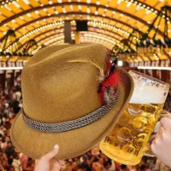 FJORD Oktoberfest Hatt Widget Öl Trilby Härlig Homburg Hattar Huvudbonader Party Foto Rekvisita Gåvor Oktoberfest> Huvudbonader