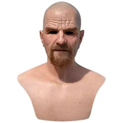 Old Man Mask Realistisk Cosplay Halloween Full Head mjuk latex> Masker