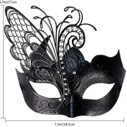 Olika Fjärilsformade Rhinestone Metall Venetianska Masker för Kvinnor> Masker