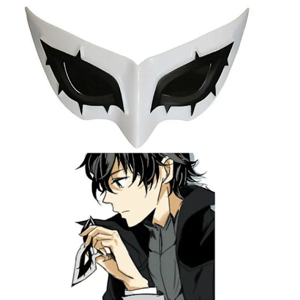 P5 Persona 5 Cosplay Kurusu Akira Joker Cosplay Peruk Mask Hår Peruk + Mask Halloween Fest Rollspel Cosplay Kostym 2 Delar Set> Tillbehör