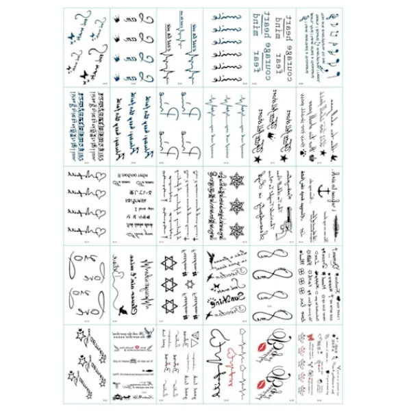 Megabilligt 30-pack Faketatueringar Temporära Tatueringar Fejk Fake Tattoo> Smink