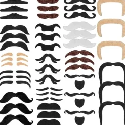 48-pack falska mustascher, självhäftande, för fester SQBB_max> Tillbehör