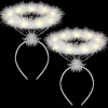 2-pack Ljusande Ängel Gloria Hårband LED Vit Fjäder Hårband Ängel Gloria Hårband För Jul> Huvudbonader