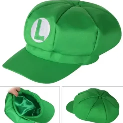 2-pack Mario och Luigi hattar Röda och gröna kepsar med videospelstema> Huvudbonader