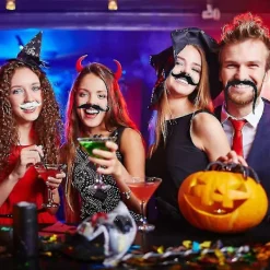 48-pack Nyhet Låtsasmustasch Självhäftande Mustascher För Maskerad><noscript><img width=
