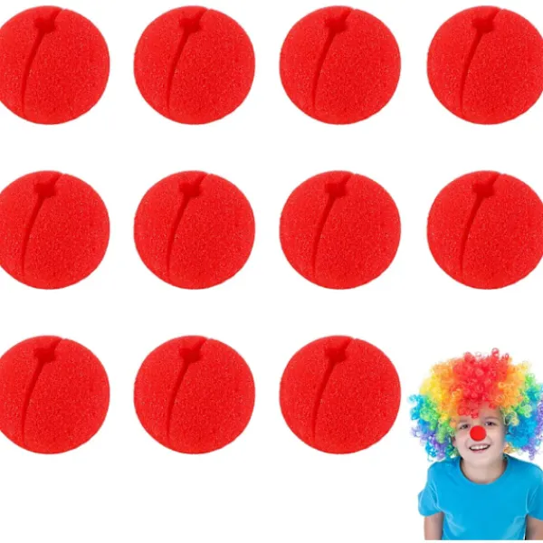 Paket med 12 Röda Skumclownnäsor, Roliga Cosplay-Näsor för Komiska Kostymer> Tillbehör
