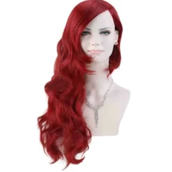 Paris_Peruker COS Batman Poison Ivy Röd Peruk Lockig Lång Cosplay Vardagligt Hår Värmebeständig Syntetisk Fiber Peruk><noscript><img width=