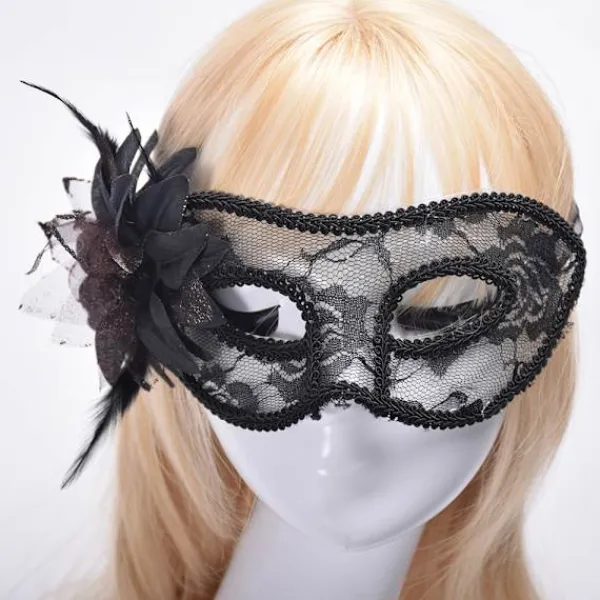 Party Mask Halloween Mask SVART> Masker