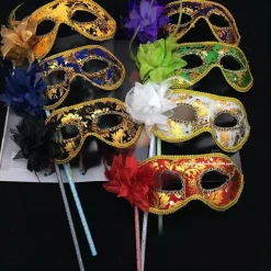 Partymasker venetiansk maskerad GRÖN><noscript><img width=