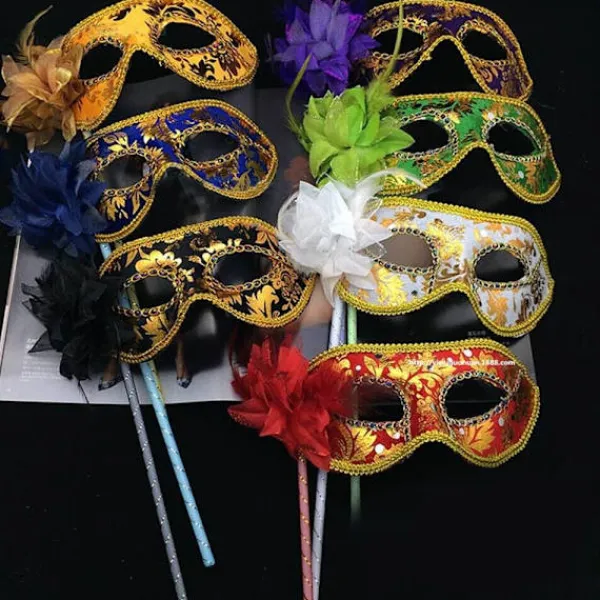 Partymasker venetiansk maskerad GRÖN> Masker