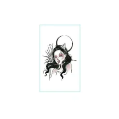 1pcs Black Clown Temporary Tattoo Women Men Body Art Arm Waist Rose Water Transfer Fake Tattoo Stickers Waterproof Finger Tatoo Witch> Smink