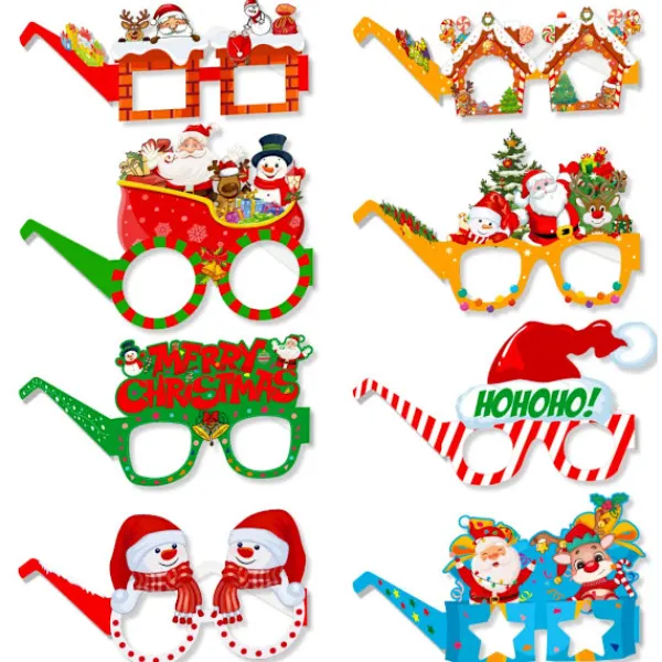 8Pcs Party Glasses Funny Selfie Props Holiday Glasses Frames Birthday Party DIY Decor 2024 Photo Christmas Funny Prom sunglasses> Tillbehör