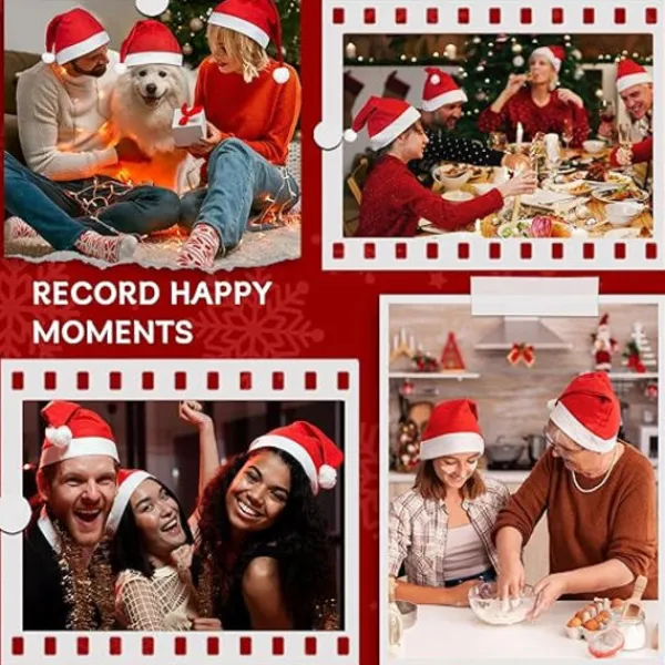 ATELA 10PCS Santa Hats Julhatt för vuxna, Julfest hattar Maskeraddräkt Julhattar eller jultomtedräkt - Jultomten Kul Julhattar för Xmas Office Party Bulk> Huvudbonader