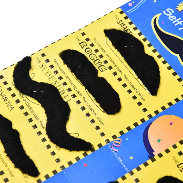 HEET 12PCS Set Män Svart Fake Mustasch Mustasch Roligt skägg> Tillbehör