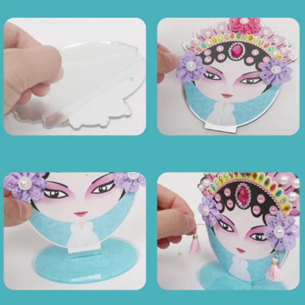 unbranded Peking Opera Style Klassisk Drama Ansiktssminkning Spegel Kit DIY kosmetiska speglar D> Smink