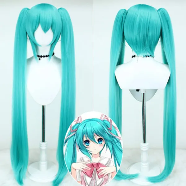 Peruk Hatsune Miku Peruk 110CM (Sjöblå)> Peruker