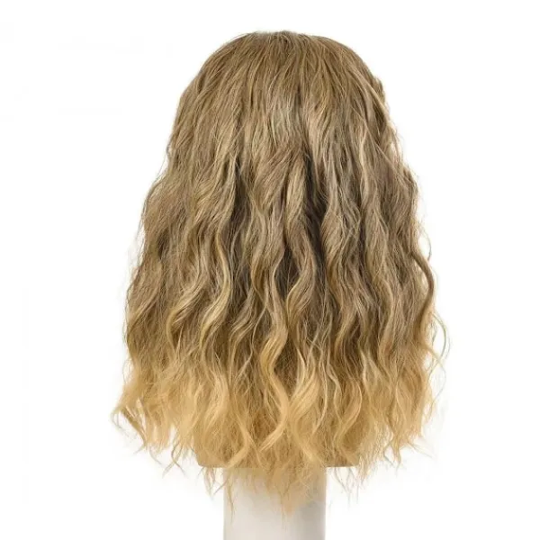 Peruk med skägg herr lång lockig askblond peruk halloween kostym peruker> Peruker