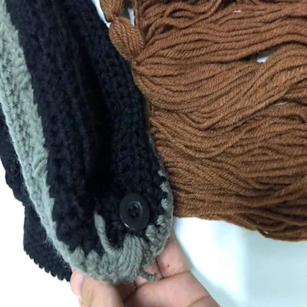 Peruk Skägg Mössor Handgjorda Stickade Varma Vinterkepsar Ski Funny Mask Beanie fo> Huvudbonader