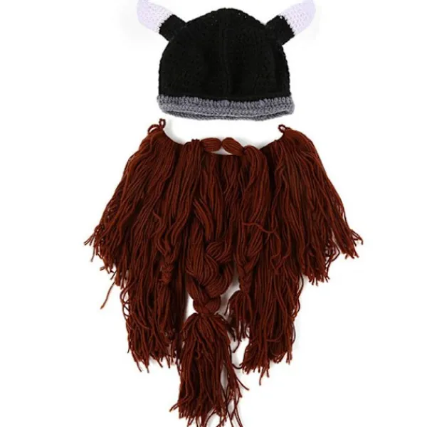 Peruk Skägg Mössor Handgjorda Stickade Varma Vinterkepsar Ski Funny Mask Beanie fo> Huvudbonader