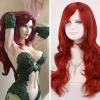 Peruker COS Batman Poison Ivy Röd Peruk Lockig Lång Cosplay Vardagligt Hår Värmebeständig Syntetisk Fiber Peruk> Peruker