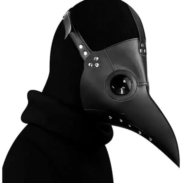 Plague Doctor Mask i Konstläder Steampunk Lång Fågelnäbb Halloween Cosplay Party Kostym Svart> Masker