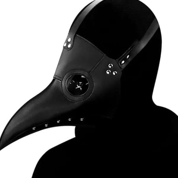 Plague Doctor Mask i Konstläder Steampunk Lång Fågelnäbb Halloween Cosplay Party Kostym Svart> Masker