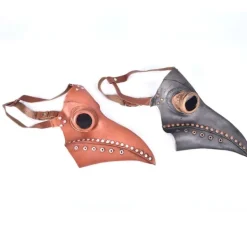 Plague Doctor Mask Kostym Fågelmask PU Läder Steampunk Svart><noscript><img width=