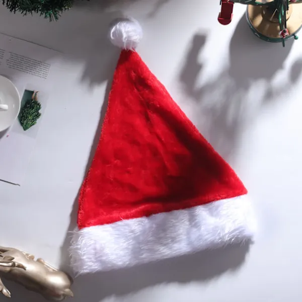 Plush Julgranspynt, LED-belyst Julhatt, Tomtehatt> Huvudbonader