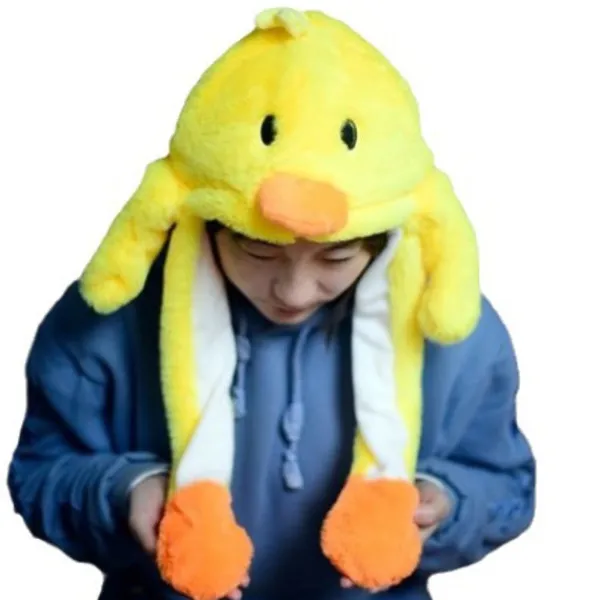 Plush och varm kaninmössa med LED-ljus, hoppande mössa> Huvudbonader