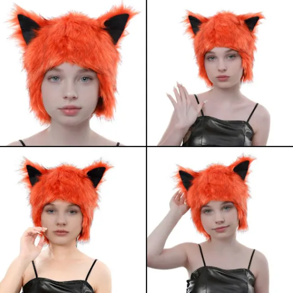 unbranded Plysch Öronmössa Cosplay Kostym Mössa För Vinter Utomhusaktivitet Kallt Väder> Huvudbonader
