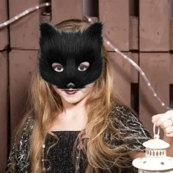 EURL Plyschmask med rävsvans och öron set, katt svans räv kostym cosplay kostym med kattöron och tasshandskar halloween cosplay vit><noscript><img width=