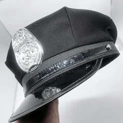 Polis Mössa Vuxen Polis Cosplay Mössa Kapten Mössa Officer Mössa Tillbehör Scenframträdande Militär Mössor Halloween Fest> Huvudbonader