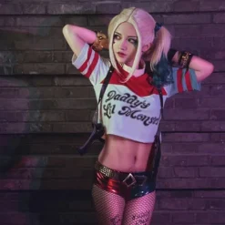 FMYSJ Polyester Harley Quinn Peruk (vuxen) (FMY)><noscript><img width=