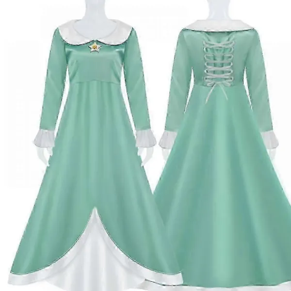 Prinsessan Peach Kostym, Peach Daisy Rosalina Utklädningsklänning för Flickor Cosplay Outfit med Tillbehör> Dräkter
