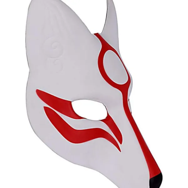 Röda och vita Fox Cosplay-masker, Halloween-masker, japanska masker,> Masker