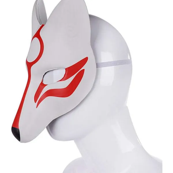 Röda och vita Fox Cosplay-masker, Halloween-masker, japanska masker,> Masker