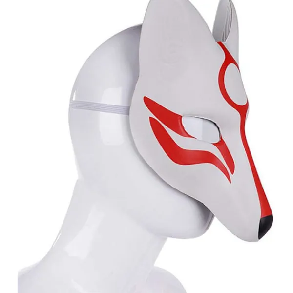 Röda och vita Fox Cosplay-masker, Halloween-masker, japanska masker,> Masker
