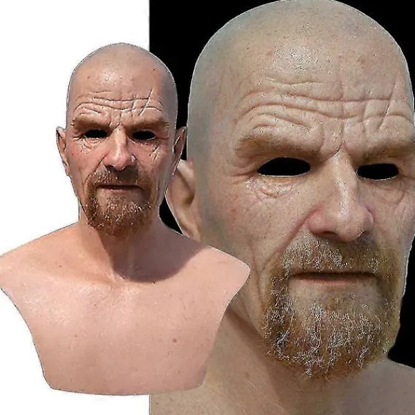 FMYSJ Realist Old Man Mask Latex Halloween Cosplay Party Helmask Fg (FMY)> Masker