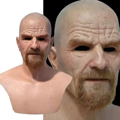 Realistic Old Man Latex Mask Halloween Cosplay Party Full Face Masks -a><noscript><img width=