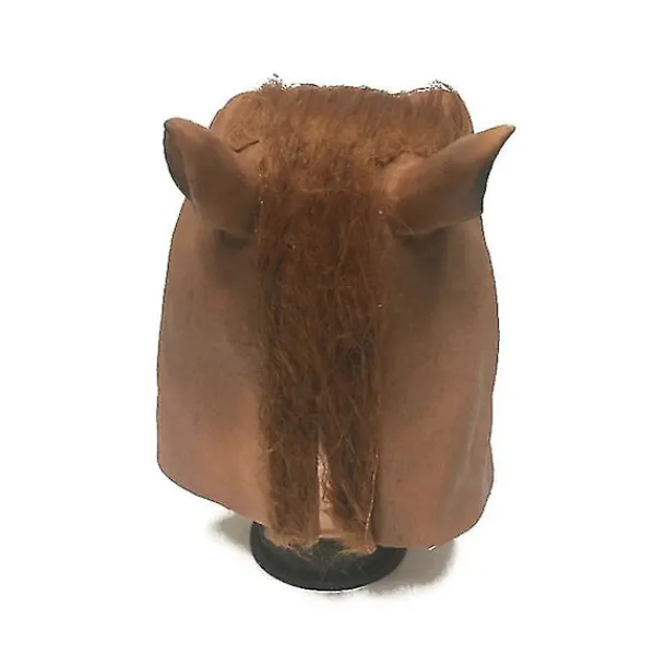 Realistisk hästmask Fullt huvud Pälsman Latex Läskig djurmask för Halloweenfestdräkt> Masker