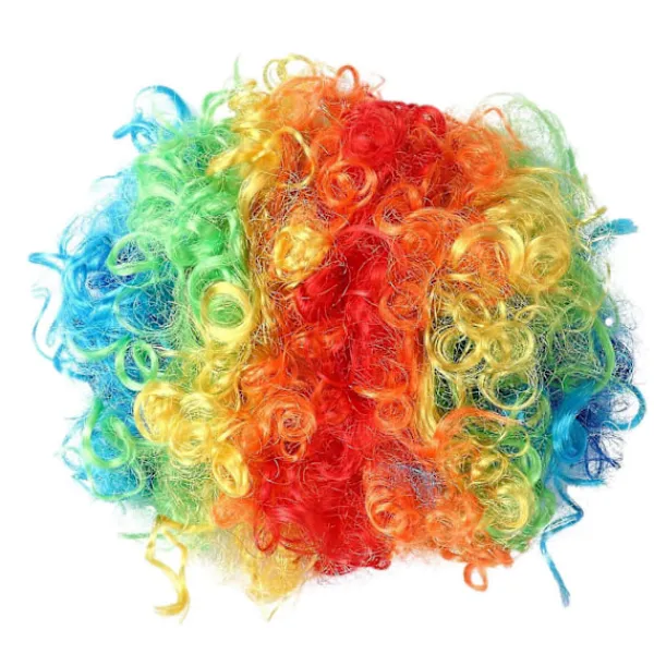 Regnbåge Clown Kostym Peruk Svamp Näsa Prickar Fluga Vita Handskar Clown Set för Cosplay Kläder Rekvisita> Tillbehör