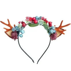 Rennar X-mas hårband med horn och öron för damer och flickor jul tacksägelse> Huvudbonader