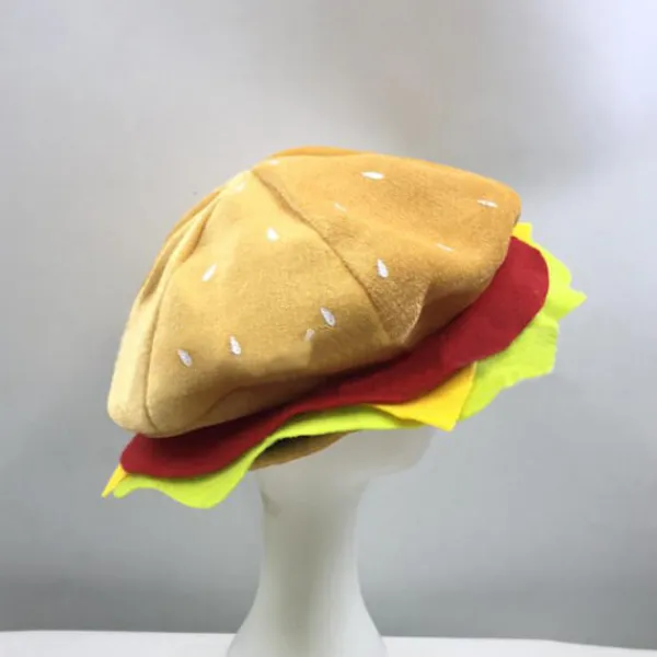 Holocky Rolig Hamburgerhatt Halloween Kostymtillbehör 28*14CM> Huvudbonader