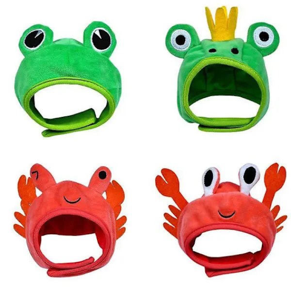 Rolig katthatt Söt krabba Groda Pet Hatt Valp Katt Dress Up Kostym Jul Cosplay Varma huvudbonader Härlig stil L> Huvudbonader