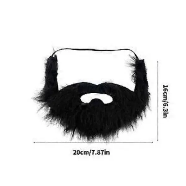 Rolig Kostymfest Herr Svart Falskt Skägg Mustasch, Halloween & Jul Skägg med Mustasch för Vuxen Halloweenfest Svart> Tillbehör
