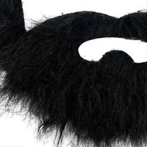 Rolig Kostymfest Herr Svart Falskt Skägg Mustasch, Halloween & Jul Skägg med Mustasch för Vuxen Halloweenfest Svart> Tillbehör