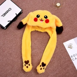 Rolig leksak kaninhatt PIKACHU hatt klämma öron airbag hatt rörlig söt plyschhatt/djurhatt som present><noscript><img width=