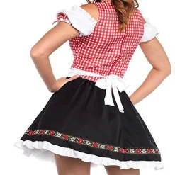 Rosa Dirndl Klänning för Kvinnor Tysk Oktoberfest Traditionell Bayersk Kostym[JSR] S><noscript><img width=